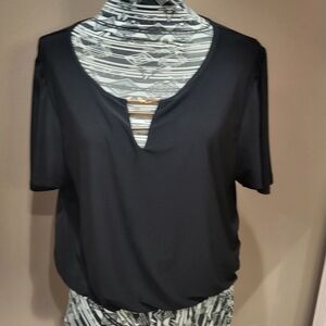 Meraki Black and White Relaxed Cut Out T-Shirt